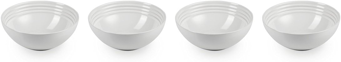 Le Creuset Stoneware Set of 4 Soup Bowls, 22 oz. (6.25") each, White - Product Image