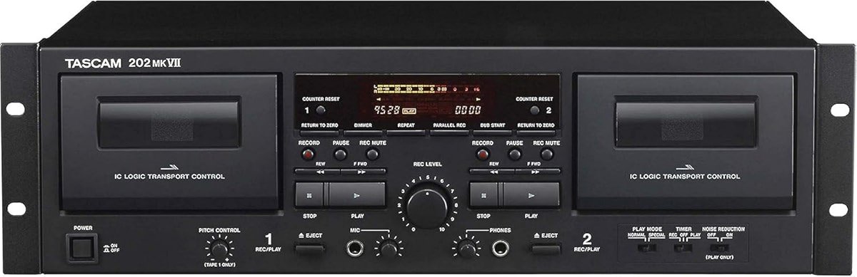Tascam 202MKVII Double Cassette Deck Recorder with USB Port, Dual Cassette Deck - Product Image