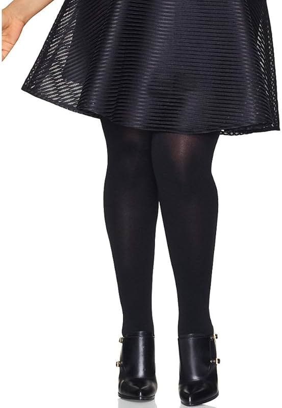 Hanes Curves Women's Plus Size Blackout Tights, Same to Waist, Sheer Toe, Moisture Wicking, Black - Product Image