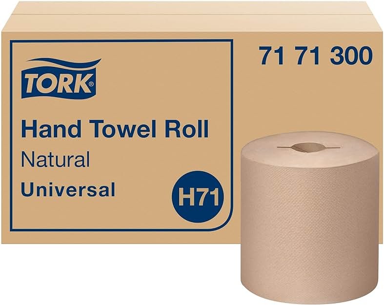 Tork Hand Towel Roll, Natural, Universal, H71, Large, 100% Recycled, 1-Ply, White, 6 Rolls x 800 ft, 7171300 - Product Image