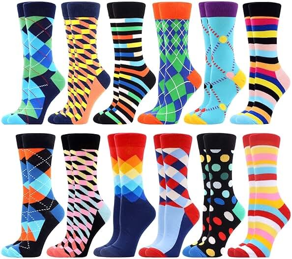 WeciBor Women's Funny Colorful Novelty Pattern Cotton Crew Socks Funky Gifts for Mum - Product Image