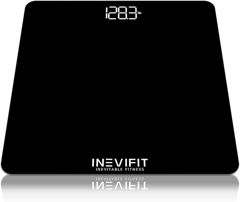INEVIFIT Bathroom Scale, Highly Accurate Digital Bathroom Body Scale, Measures Weight up to 400 lbs. Includes Batteries - Product Image