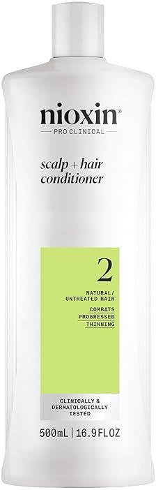 NIOXIN System 2 Scalp + Hair Thickening Conditioner for Natural Hair with Progressed Thinning | Boost Hair Density with Niacinamide & Biotin | Refreshed Scalp with Healthy Shine - Product Image