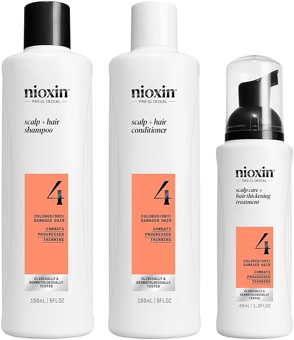 NIOXIN Scalp + Hair Thickening System Kits | For Natural, Colored, & Damaged Hair with Light to Progressed Thinning | Strengthen & Boost Hair Density with Niacinamide & Biotin | 1 Month Supply - Product Image