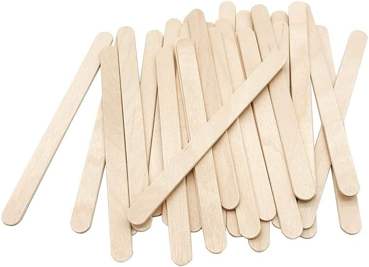 KTOJOY 200 Pcs Craft Sticks Ice Cream Sticks Natural Wood Popsicle Craft Sticks 4.5 inch Length Treat Sticks Ice Pop Sticks for DIY Crafts - Product Image
