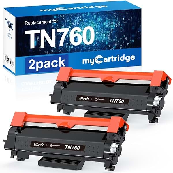 myCartridge Remanufactured Toner Cartridge Replacement for Brother TN760 TN-760 TN730 TN-730 for MFC-L2710DW MFC-L2750DW HL-L2350DW HL-L2370DW HL-L2395DW HL-L2390DW Printer(Black,TN760 2Pk) - Product Image