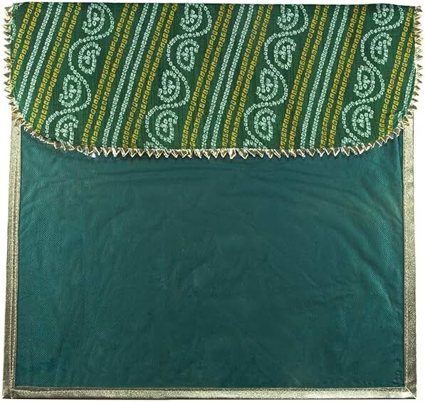 Desi Favors Saree Cover Fabric Bags, Indian Silk Saree Gifting/Storage Bag for Weddings, Reusable Cotton Saree Covers for Clothes Storage/Garment Bag, Travelling, Bulk - 16x17 Inch (Pack of 4) - Product Image