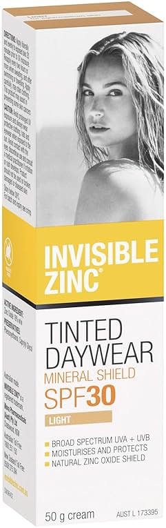 Invisible Zinc Light Tinted Daywear SPF 30+ - Daily Moisturizer with Sun Protection & Sheer Foundation to prevent appearance of Premature aging caused by Harmful UV Rays - 50g - Product Image