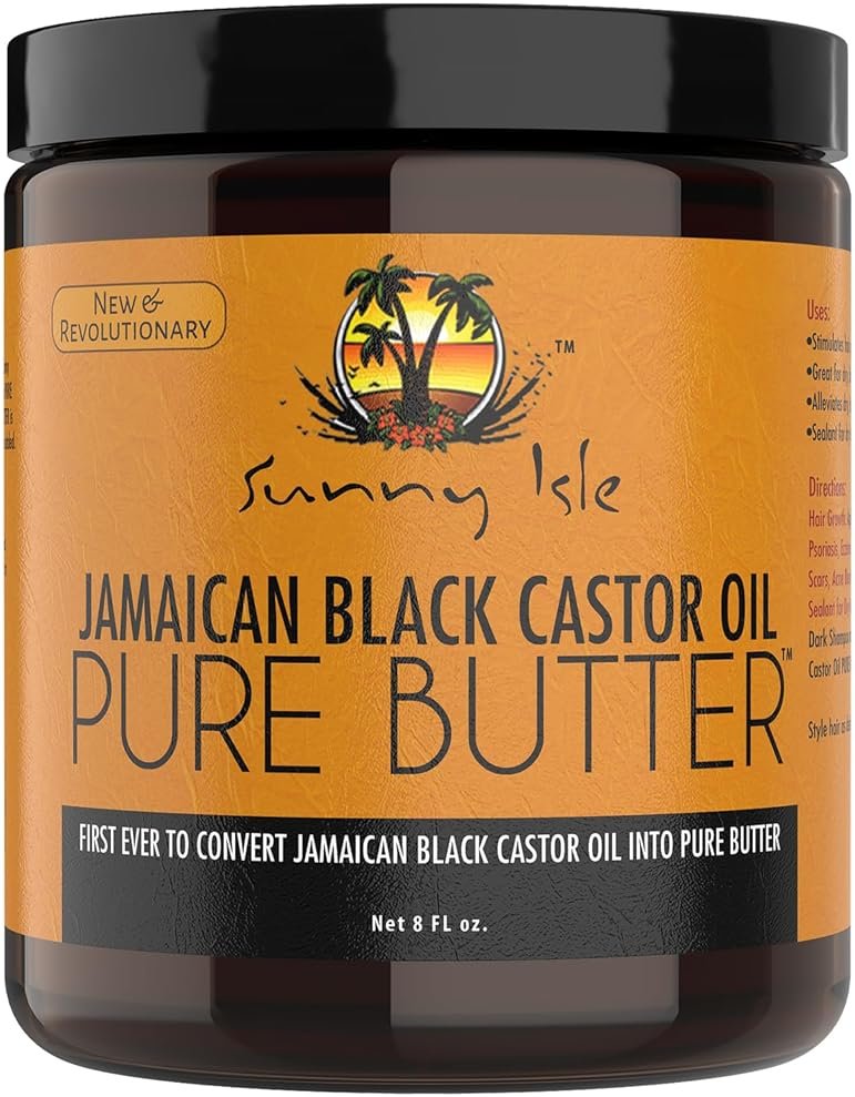 Sunny Isle Jamaican Black Castor Oil Pure Butter 8oz, Moisturizing JBCO Butter That Melts Into Oil for Hair Growth, Scalp Care, Edges, Dry Damaged Hair & Skin - Product Image