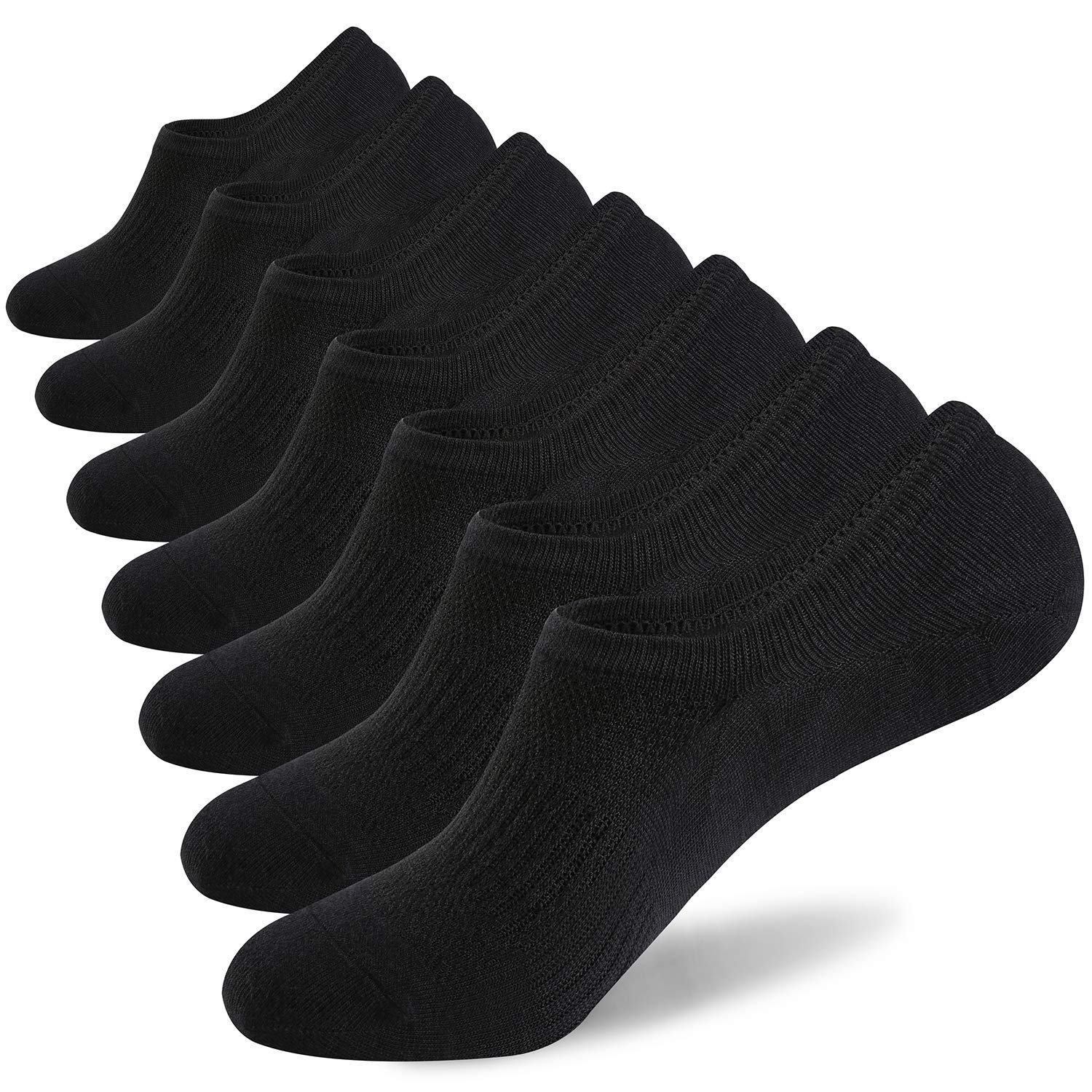 WANDER No Show Socks Mens 7/8 Pair Cotton Thin Non Slip Low Cut Men Invisible Sock 6-8/9-11/12-14 - Product Image