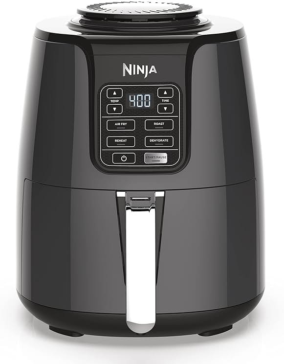 Ninja | Air Fryer | 4 QT Capacity | 4-in1 Roast, Crisp, Roast, Reheats, & Dehydrates | Dishwasher Safe Parts | Includes 20 Easy & Healthy Recipes | Compact | Grey | AF101 - Product Image