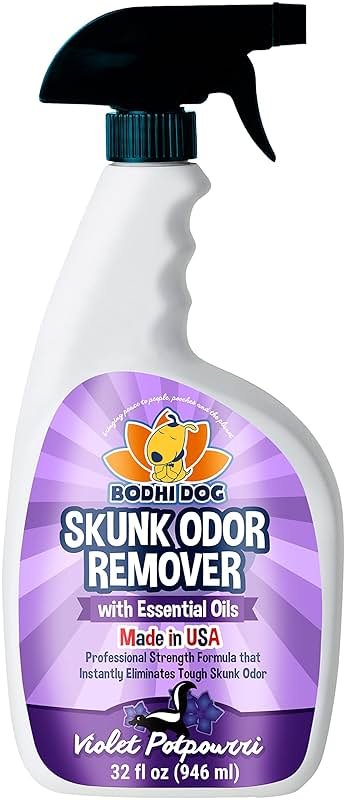 Bodhi Dog Pet Deskunk Spray Odor Eliminator- Skunk Smell Remover with Essential Oils for Dogs, Cats, Furniture, Carpet & Clothing - Safe, Non-Toxic Formula for Lasting Freshness (32 Fl Oz) - Product Image