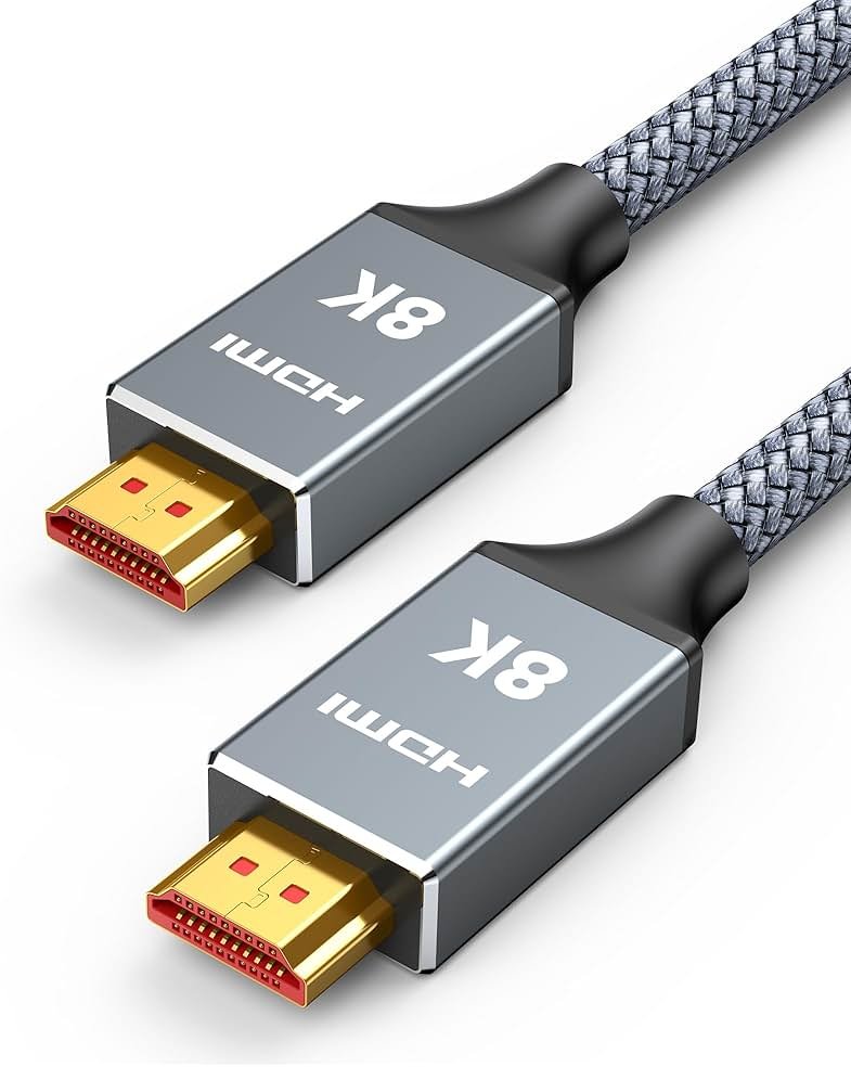 Capshi 6.6ft 8K 4K@120Hz HDMI Cable 2.1, 48Gbps High Speed Cord | for PS5/4, TV, Gaming Console, Monitor, 8K@60Hz, 2K@240Hz, 144Hz, Support HDR, eARC, DTS:X, HDCP 2.2 & 2.3, Braided - Product Image