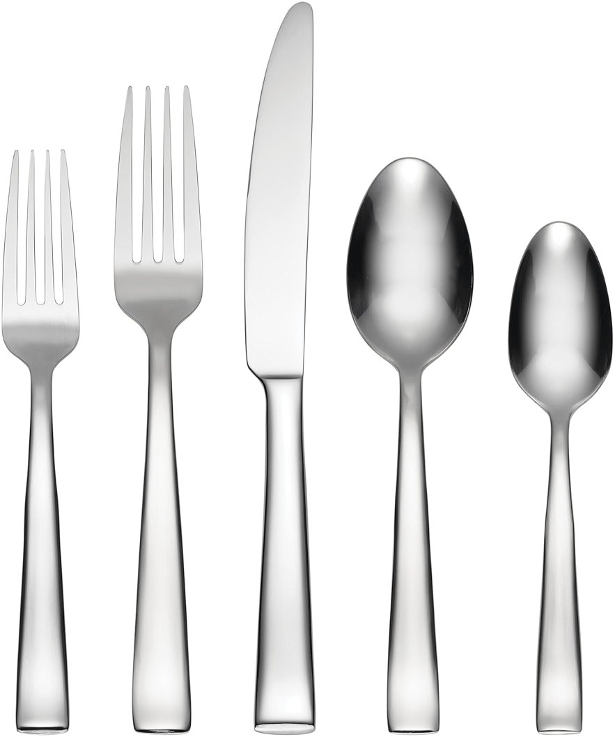 Oneida Silverware Set, Monolith 20-Piece Everyday Flatware Set, Service For 4, 18/0 Stainless Steel, Knives Spoons And Forks Sets, Dishwasher Safe, Home And Kitchen Utensils (Silver, 20 Piece) - Product Image