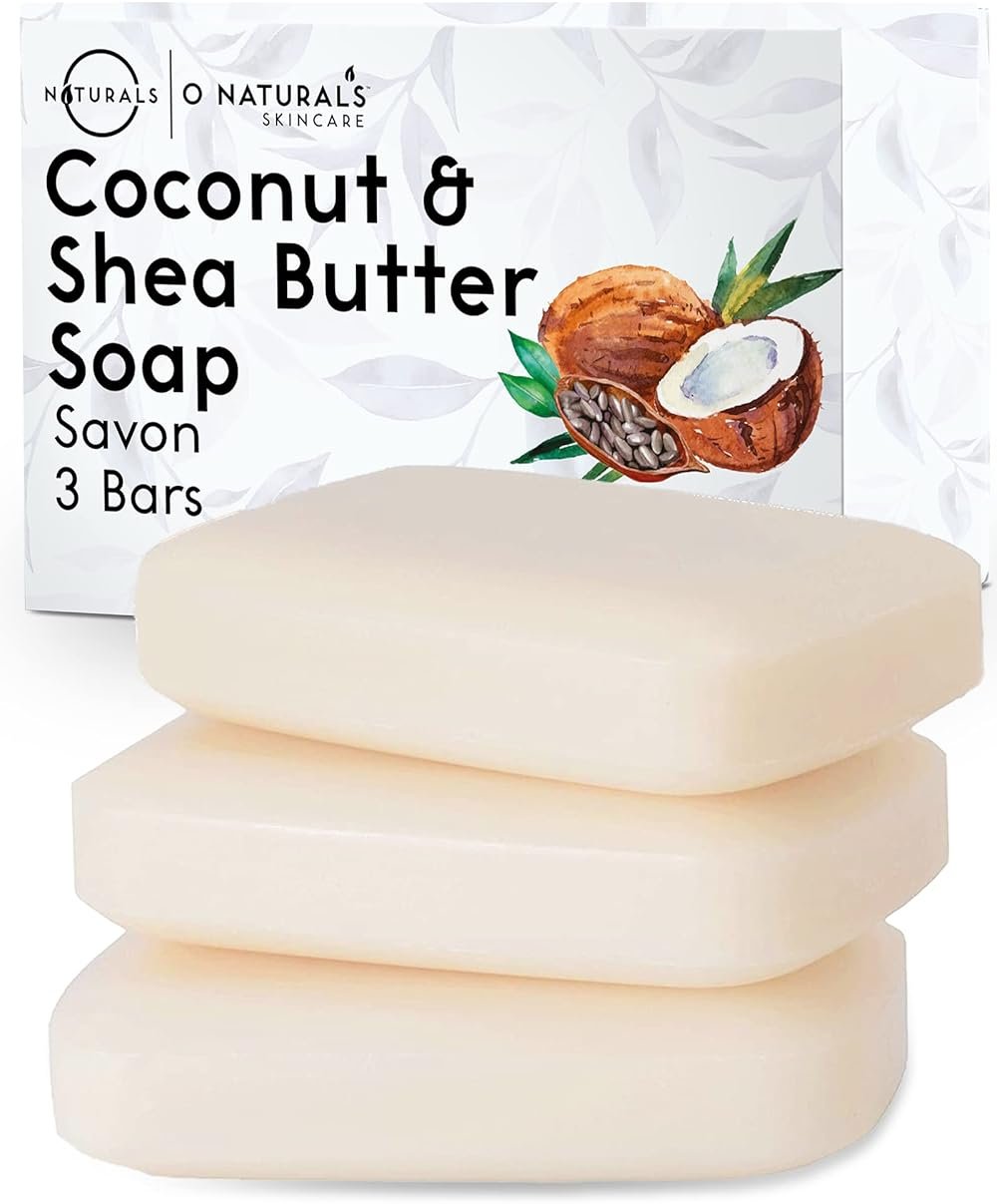 O NATURALS 3-Pack Organic Soap Bar 4oz each-100% Vegan Cold Process Body Wash Scented Premium Handmade Soap - Natural Soaps for Men Women, Face, Body - Coconut and Shea Butter - Mothers Day Gifts - Product Image