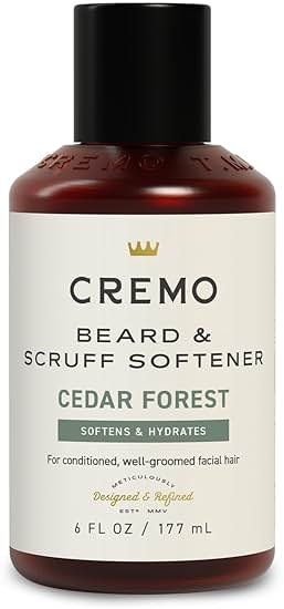 Cremo Cedar Forest Beard & Scruff Softener, Softens and Conditions Coarse Facial Hair of all Lengths in Just 30 Seconds, 6 Fluid Ounce - Product Image