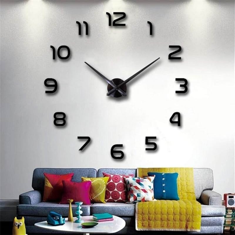 FASHION in THE CITY 3D DIY Mirror Surface Wall Clock Big Size Wall Decorative Clocks Silent Non Ticking Movement Clocks - Product Image