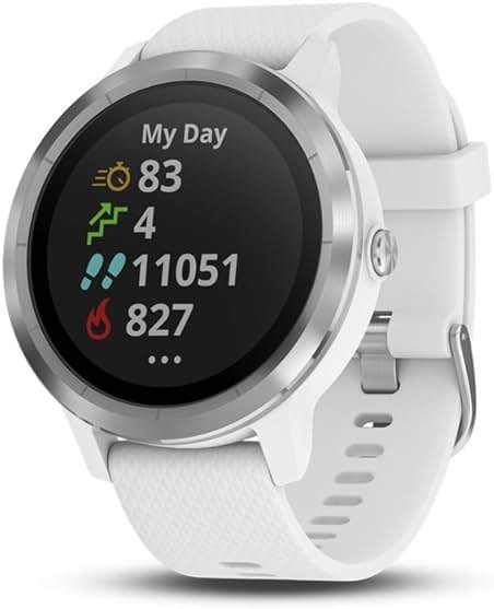 Garmin vívoactive 3 GPS Smartwatch - White & Stainless (Renewed) - Product Image