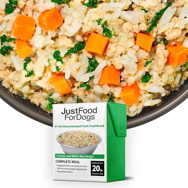 JustFoodForDogs Pantry Fresh Wet Dog Food, Complete Meal or Dog Food Topper, Chicken & White Rice Human Grade Dog Food Recipe - 12.5 oz (Pack of 12) - Product Image
