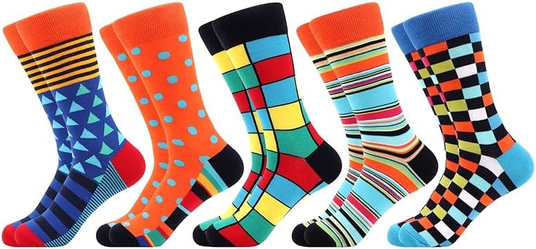 WeciBor Men's Funny Novelty Crew Socks, Cotton Dress Socks Gift for Dad Grandpa, Size 7-15 - Product Image