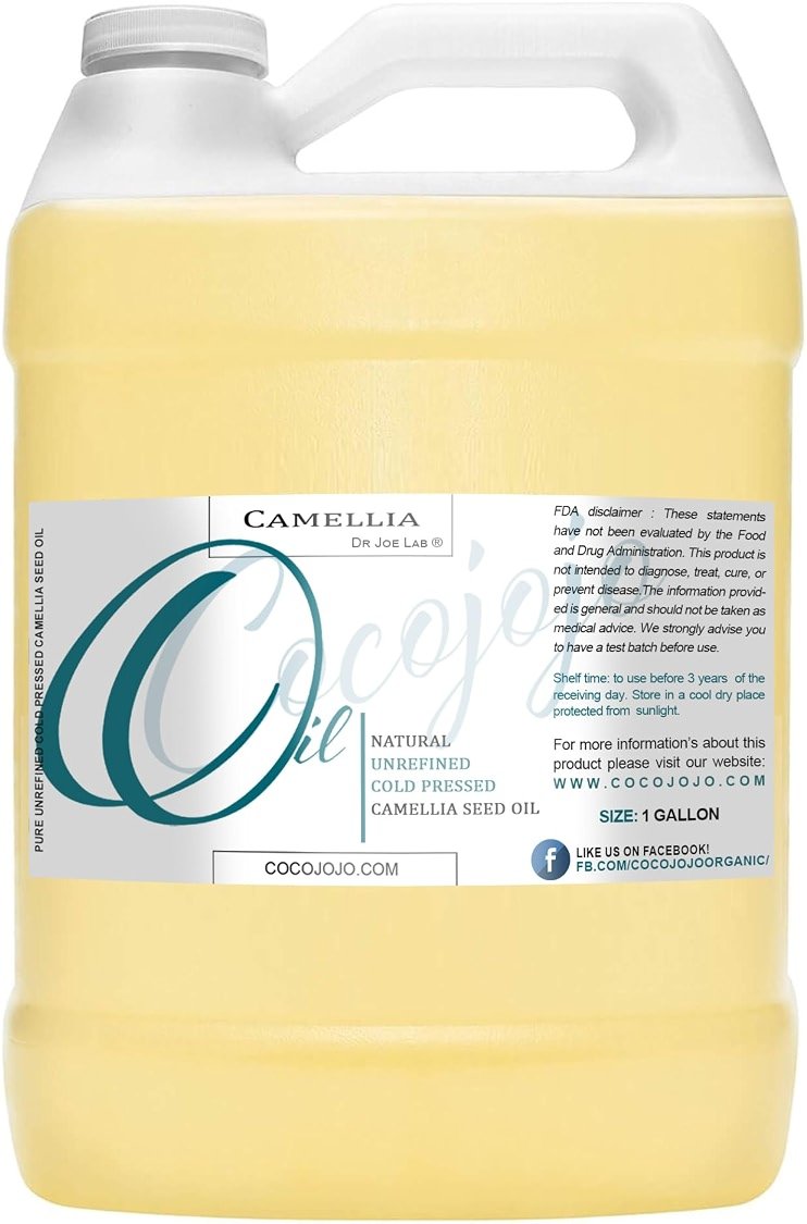 Dr Joe Lab Camellia Seed Oil 128 oz Pure Natural Cold Pressed Unrefined Extra Virgin Camellia Oil 1 Gallon - for Hair Skin Body Nails and Beard - Moisturizing, Soothing, Hydrating, & Nourishing - Product Image