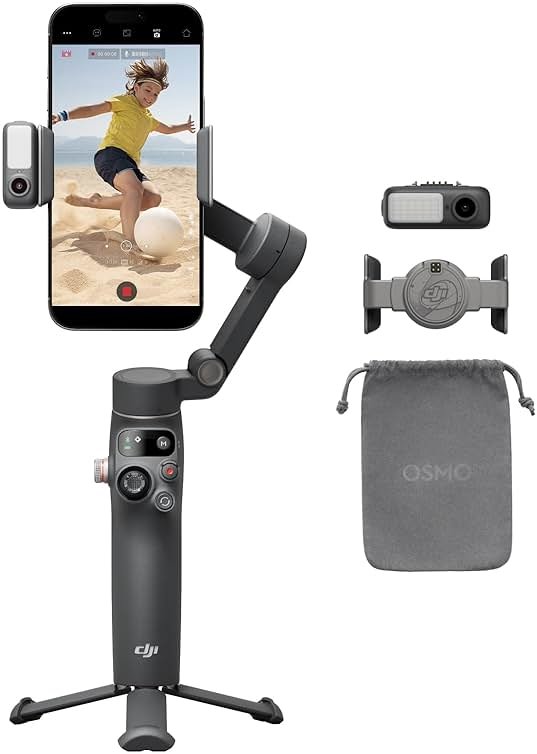 DJI Osmo Mobile 7P Gimbal Stabilizer for iPhone, Android, Native Tracking, Lighting, 3-Axis Phone Gimbal, Quick Launch, One-Tap Edit, Built-in Extension Rod & Tripod, 10hrs Use, Phone Charging - Product Image