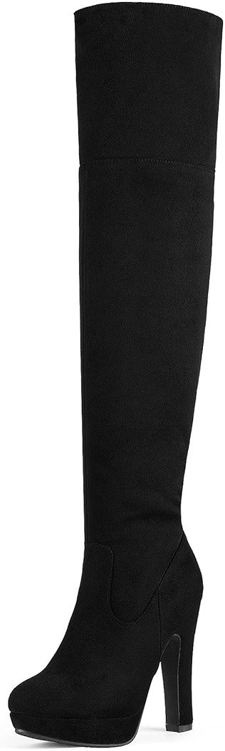 DREAM PAIRS Women's HIGHPLAT Chunky Thigh High Over The Knee High Heel Boots - Product Image