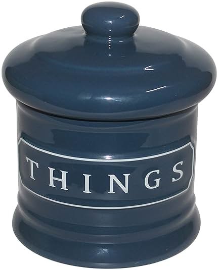 Lonovel Bathroom Vanity Storage Organizer Canister Jars for Cotton Balls,Swabs,Bath Salts,Makeup Sponge,Cosmetic Pad,Qtip Ceramic Bathroom Accessories Canisters Holder with Lid Home Decor,Cobalt Blue - Product Image