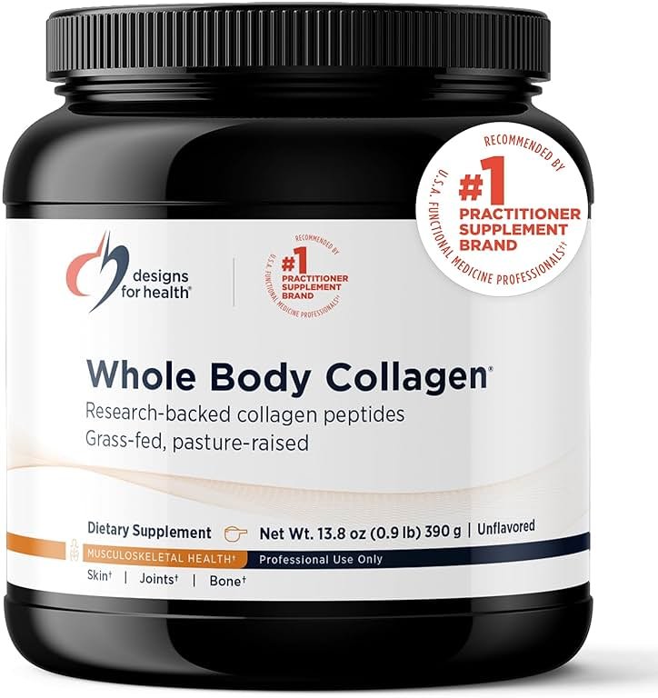 Designs for Health Whole Body Collagen Powder - Hydrolyzed Collagen Peptides Powder for Healthy Skin & Hair, Joint + Bone Health - Fortigel & Verisol Collagen, Unflavored (30 Servings) - Product Image