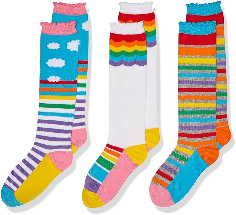 Jefferies Socks Girls' Little Colorful Knee High Socks 3 Pair Pack - Product Image