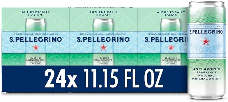 S.Pellegrino Sparkling Natural Mineral Water, Unflavored, 11.15 Fl. Oz (Pack of 24) - Product Image