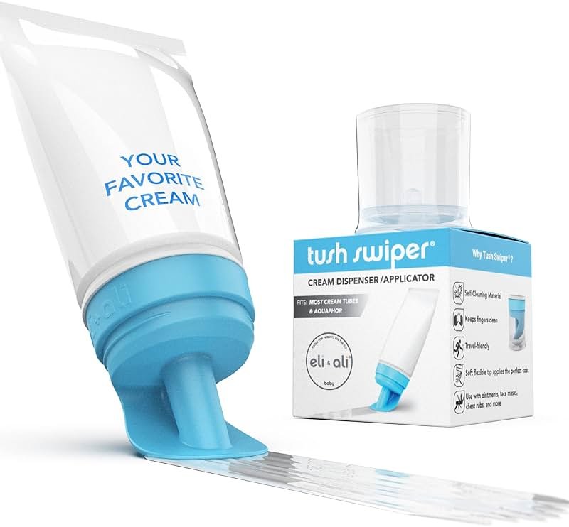 Eli & Ali Tush Swiper - Diaper Rash Cream & Butt Paste Applicator - Fits Most Diaper Creams | Mess-Free & Hygienic Alternative to Cream Spatula - Carry Less Baby Gear - Blue, 1 Pack - Product Image