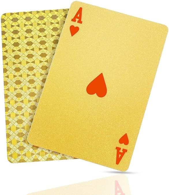 EAY Gold Waterproof Playing Cards - Poker Deck for Parties and Games - Product Image