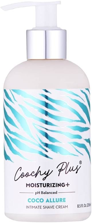 Coochy Plus Intimate Shaving Cream COCO ALLURE For Pubic, Bikini Line, Armpit and more - Rash-Free With Patent-Pending MOISTURIZING+ Formula – Prevents Razor Burns & Bumps, In-Grown Hairs, Itchiness - Product Image