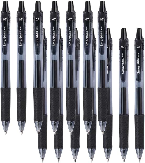 Courise 30 Pack Black Gel Pens, Retractable Medium Point Gel Ink Pens Smooth Writing for School Office Home, Comfort Grip(15 Pens with 15 Refills) - Product Image