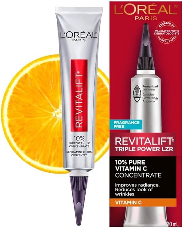 L'Oreal Paris Revitalift 10% Pure Vitamin C Face Serum for Brighter Skin & Reduced Wrinkles, Fragrance Free, 1 0z. - Product Image