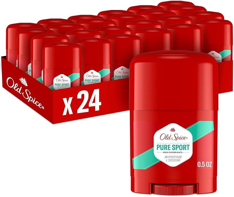 Old Spice Antiperspirant Deodorant For Men, High Endurance, 24/7 Sweat Defense & Odor Protection, 24/7 Freshness & Lasting Scent, Pure Sport Scent, 0.5 oz (Pack of 24) - Product Image