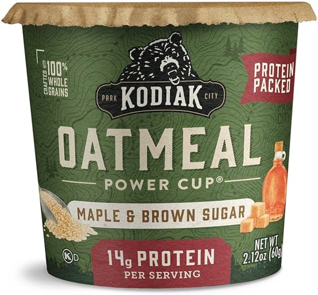 Kodiak Cakes Instant Protein Maple & Brown Sugar Oatmeal in a Cup, 2.12oz (Pack of 12) - Product Image