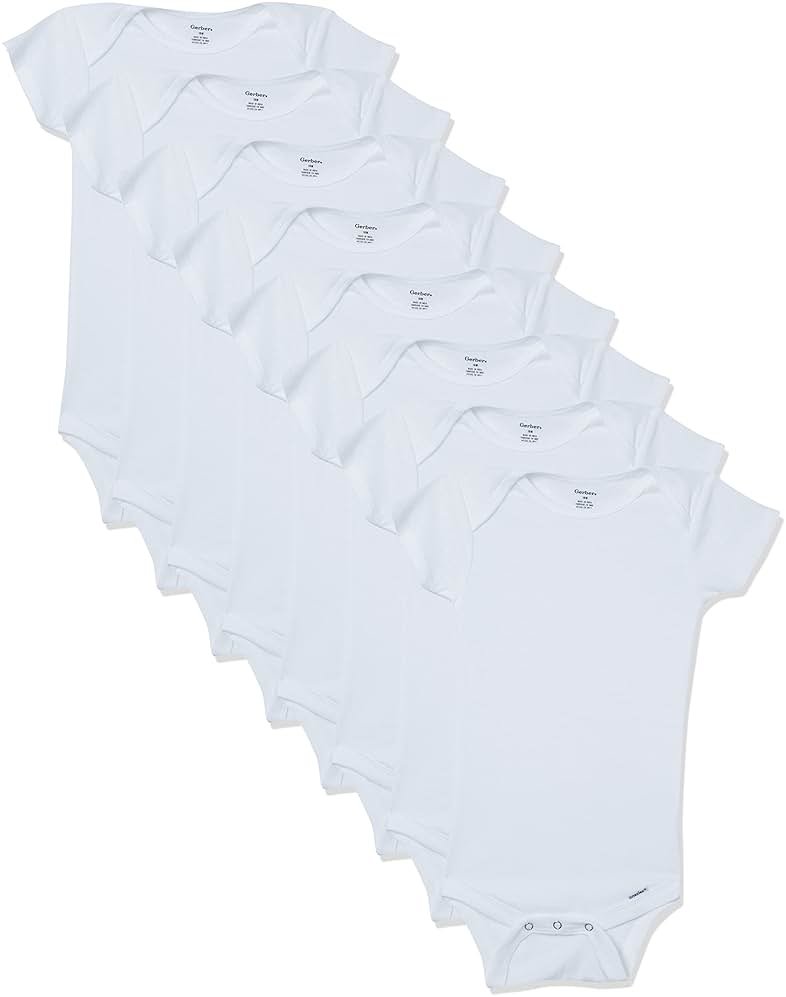 Gerber Unisex-Baby 8-pack Short Sleeve Onesies Bodysuits - Product Image