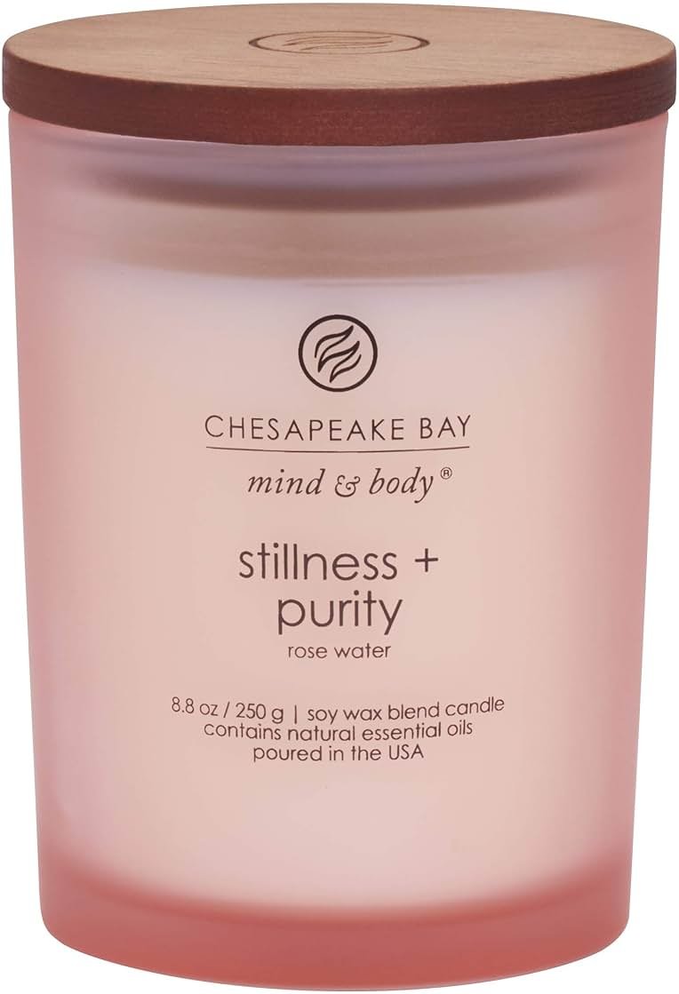 Chesapeake Bay Candle Scented Candle Stillness + Purity (Rose Water) Medium Jar 8 Ounce Home Décor - Product Image