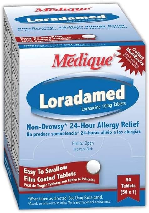 Medique MP20350 Loratadine Allergy Relief Capsule, Standard, White (Pack of 50) - Product Image
