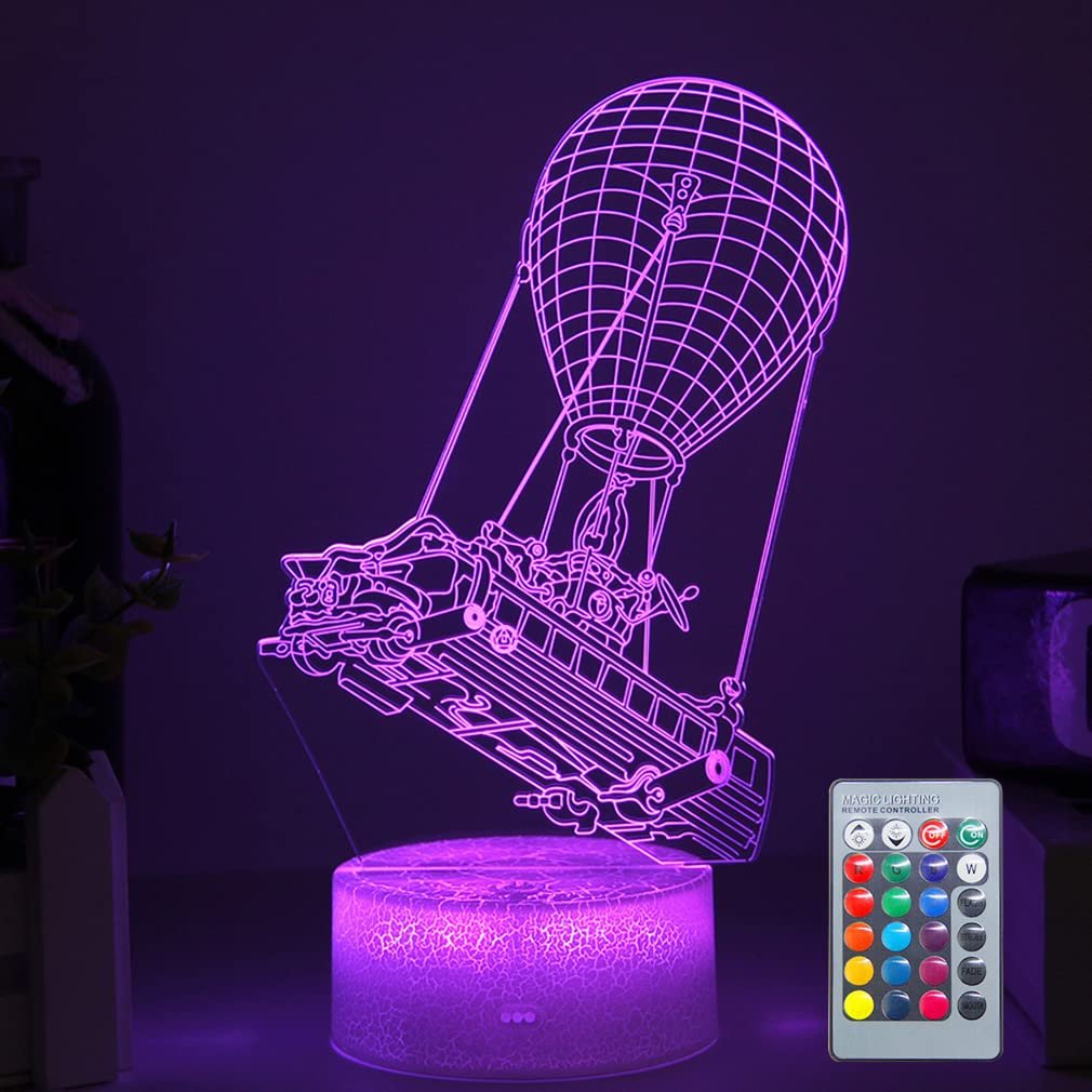 Hoofun Battle Bus Night Light: Lamps with 3D Stereo Vision and Remote Control, Desk Light for Battleroyal Players Modelling, Night Light for Boys Girls Birthday Christmas Festival Gifts - Product Image