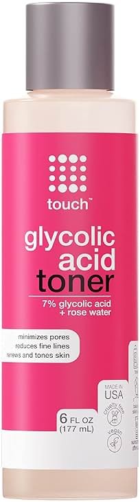 7% Glycolic Acid Toner with Rose Water, Witch Hazel, and Aloe Vera Gel – Alcohol & Oil Free Exfoliating AHA Face Toner – Improves Wrinkles, Dullness, Pores, Skin Tone & Texture, 6 oz. - Product Image