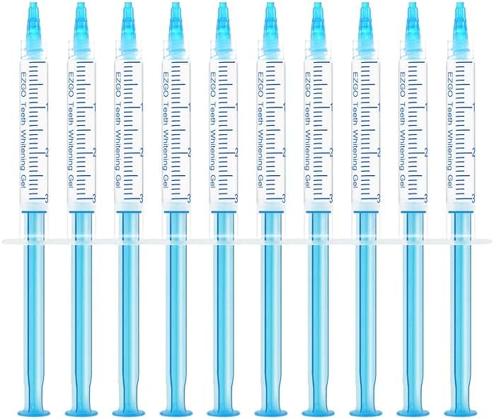 EZGO 10 Pack Teeth Whitening Gel Refills 22% Bleaching Gel, No Sensitive Teeth Whitener, Great for Sensitive Tooth Whitening, Carbamide Peroxide Teeth Whitening Gel, Mint Flavor (10X 3ML) - Product Image