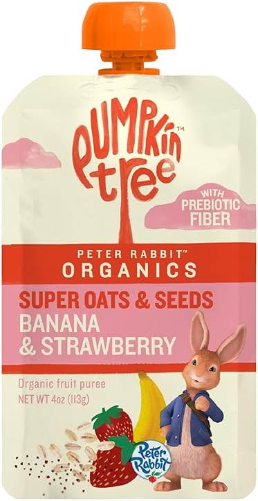 Pumpkin Tree Organics Super Oats & Seeds, Banana & Strawberry, 4 Ounce (Pack of 10) - Product Image