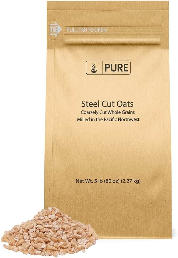 Pure Original Ingredients Steel Cut Oats (5 lb) Irish Oatmeal, Eco-Friendly Packaging - Product Image