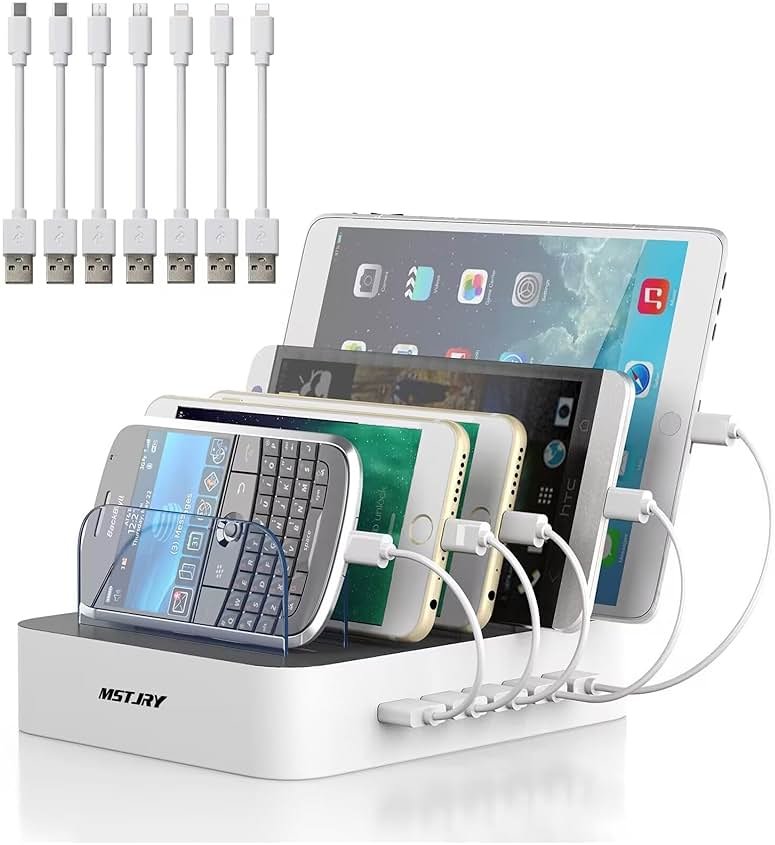 MSTJRY 5-Port Charging Station, Charges 5 Devices at Once, for Home Office Desk - Product Image