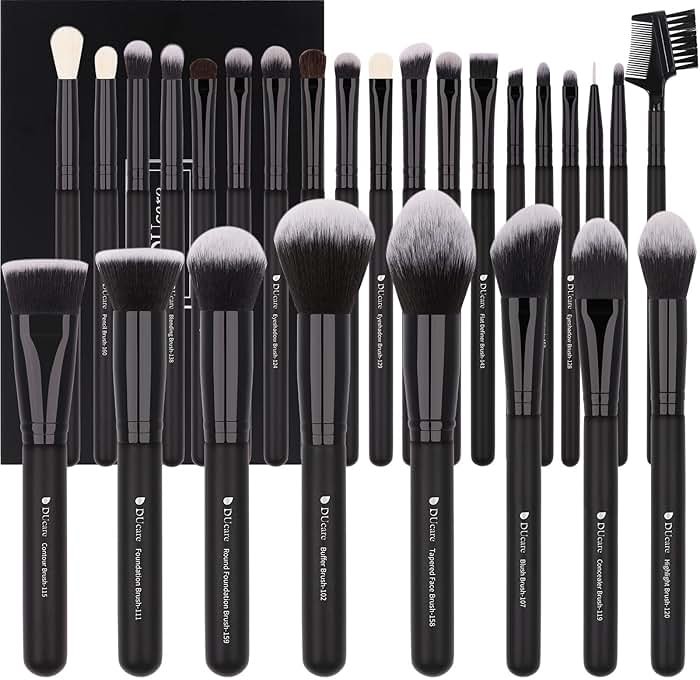 DUcare Professional Makeup Brushes Set 27Pcs Makeup Brush Set Premium Synthetic Kabuki Foundation Blending Face Powder Blush Concealers Eye Shadows Brushes - Product Image