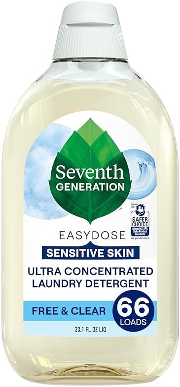Seventh Generation EasyDose Laundry Detergent, Ultra Concentrated: 66 Loads, Free & Clear Designed for Sensitive Skin, 23.1 Fl Oz - Product Image