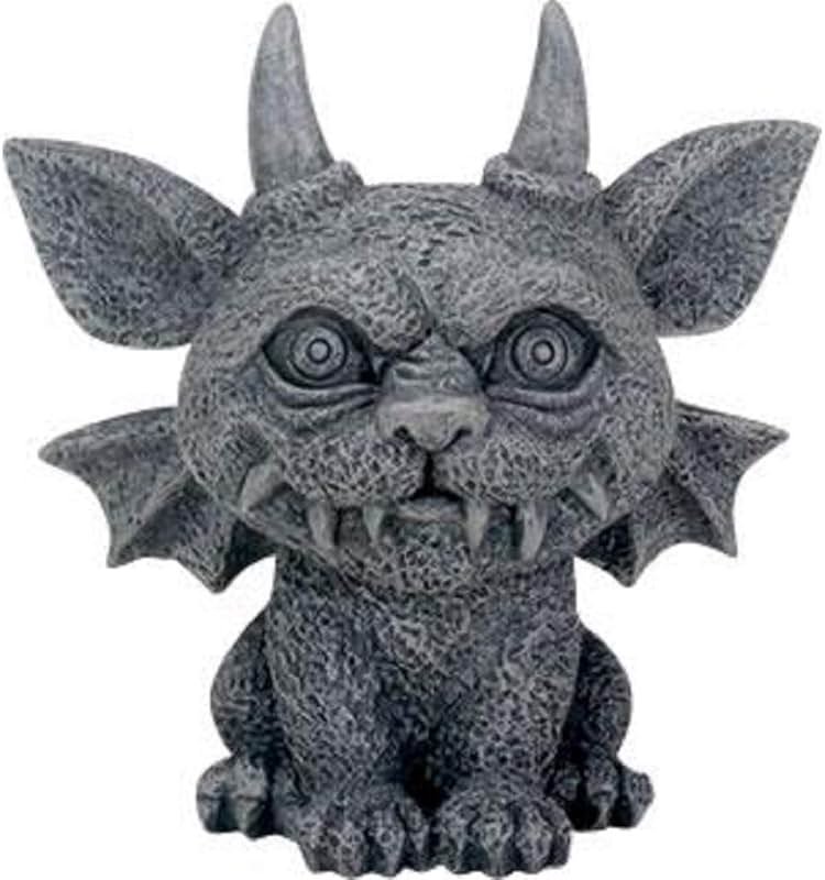 SUMMIT COLLECTION 3.25 Inch Medieval Dark Grey Winged Gothic Gargoyle Guardian Bast Desk and Shelf Decoration - Product Image